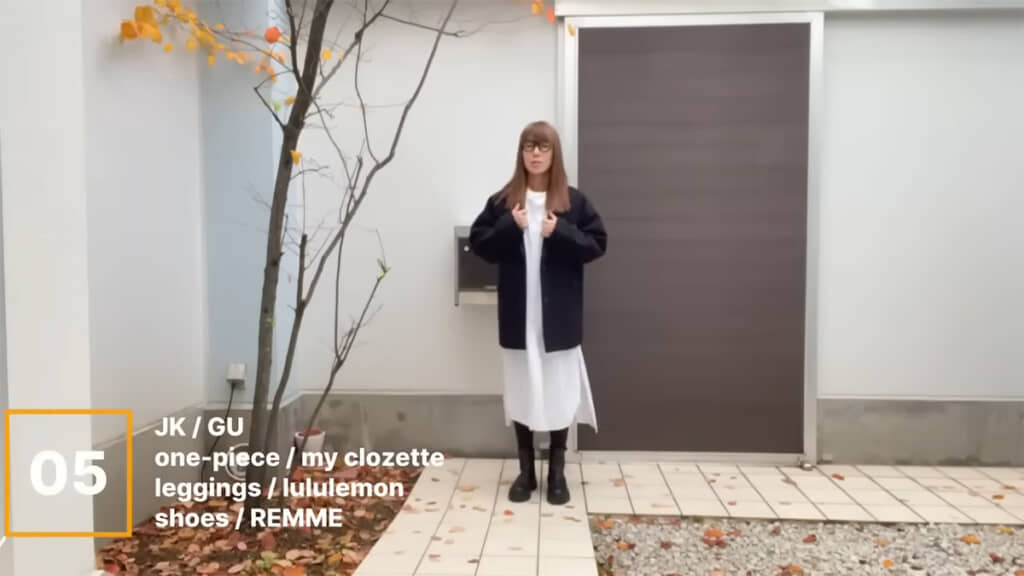 翌日もGUのコートを着用、組み合わせ次第でがらりと雰囲気が変わります