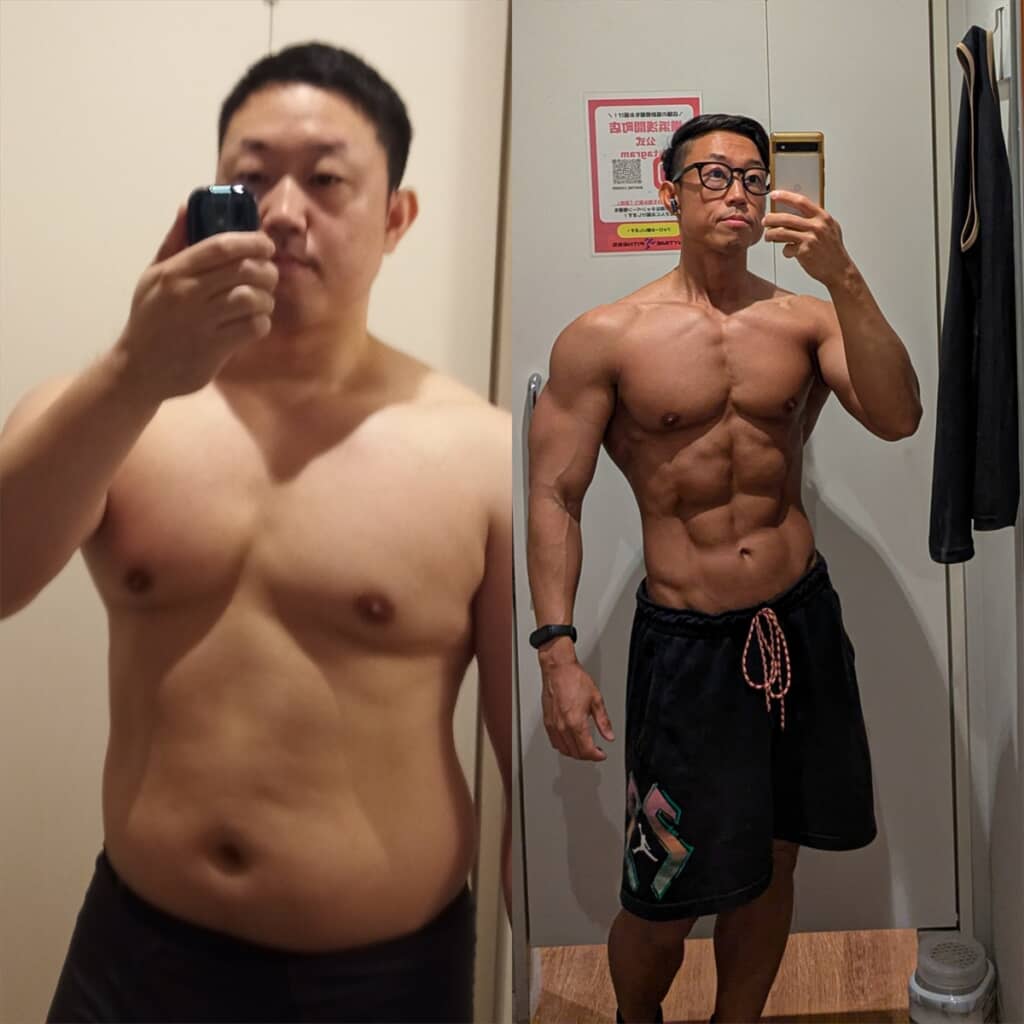 寿司で25キロ痩せてフィジーカーになった男性