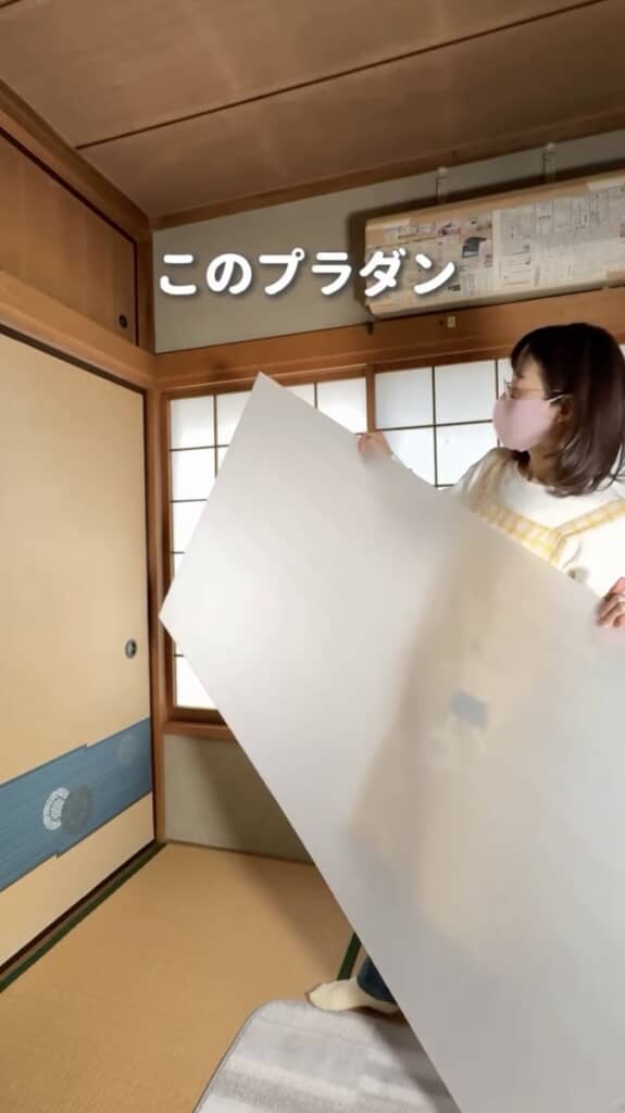 大きなプラダンシートで「2重障子」を作ります