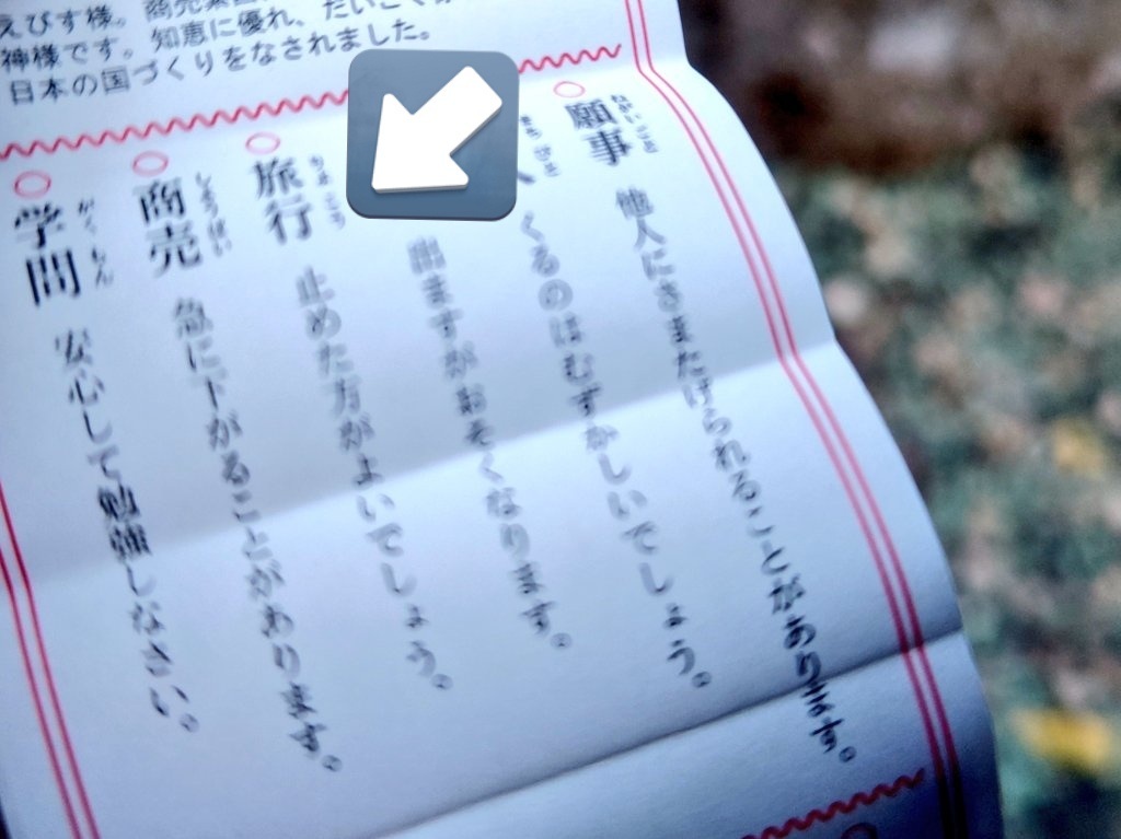 神田明神で引いたおみくじの内容