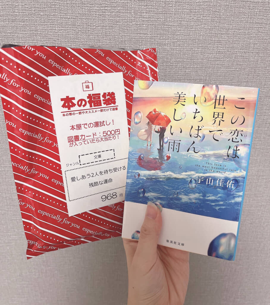 入っていたのはヒント通りのラブストーリー。価格もぴったり同じでした