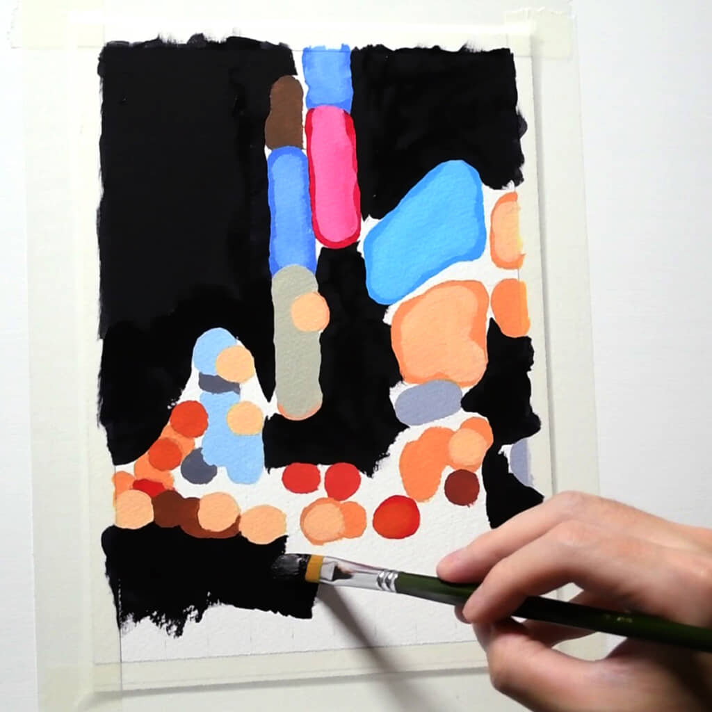 絵の具をペタペタ置いているだけに見えますが……