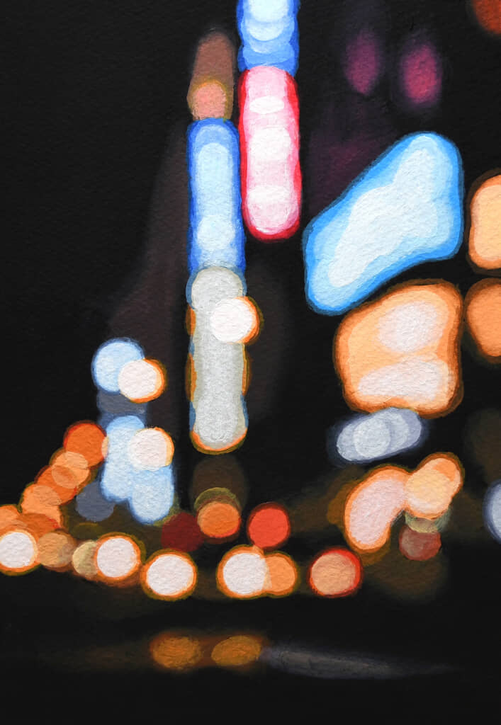 まるでピンボケ写真のような“夜の街”が完成