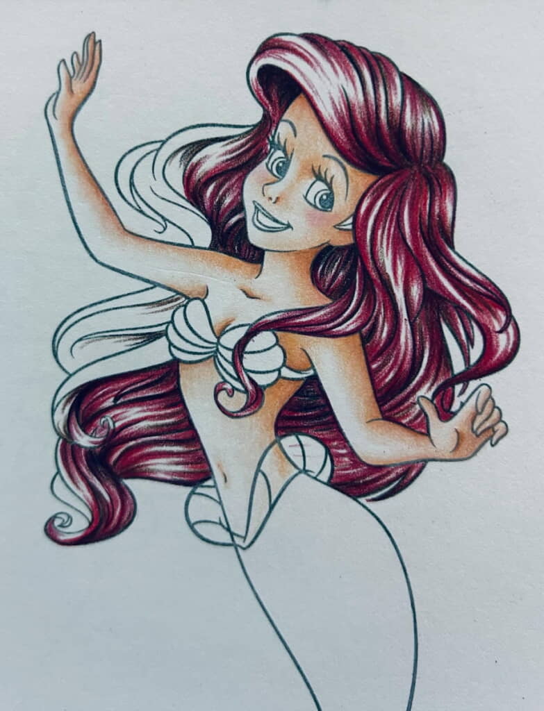 制作途中の塗り絵