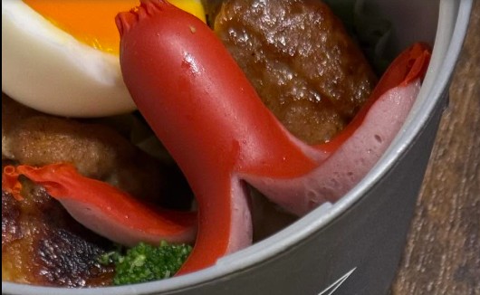 タコさんウインナやハンバーグ、ゆで卵など美味しそうなおかず