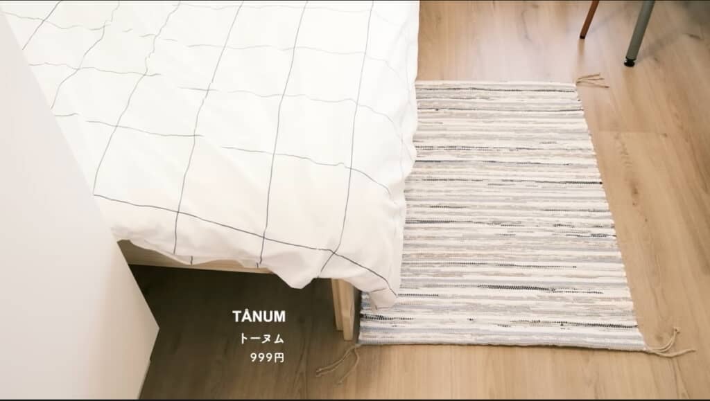 余った廃材で作られたラグは柄の出方次第でとてもおしゃれに