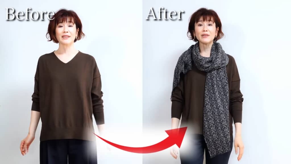 小物でオシャレに縦ラインを作る