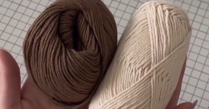 2色の毛糸で“アフガン編み”したら……「オーマイガー！」　コロンとした完成品に「すごい」「めちゃ欲しい！」100万再生（1/3） | 編み物 ねとらぼ