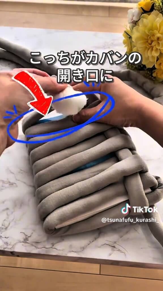 交差して編んでいきました