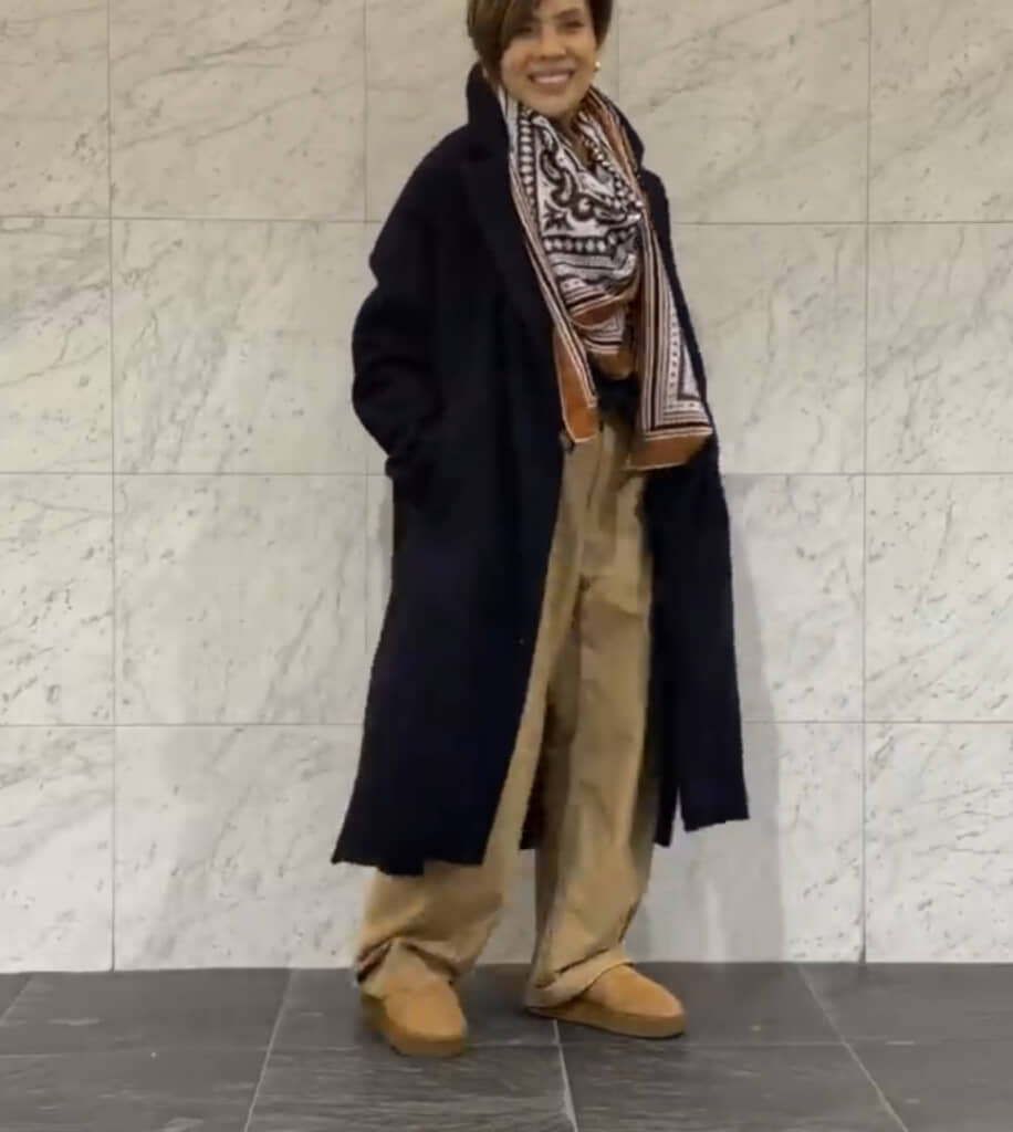 ストールの使い方もすてき