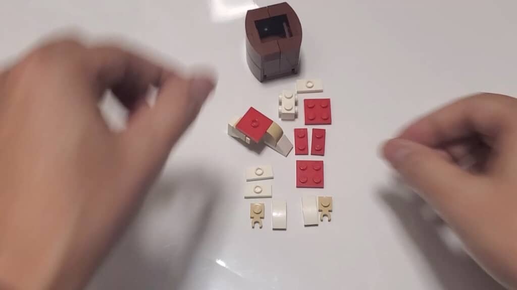 次におめでたい紅白のパーツを用意