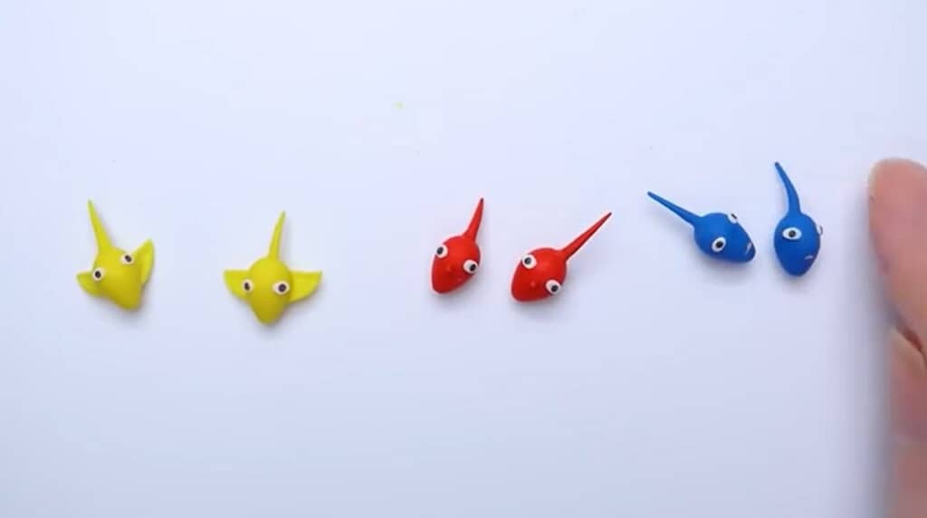 3色のピクミンを2体ずつ作りました