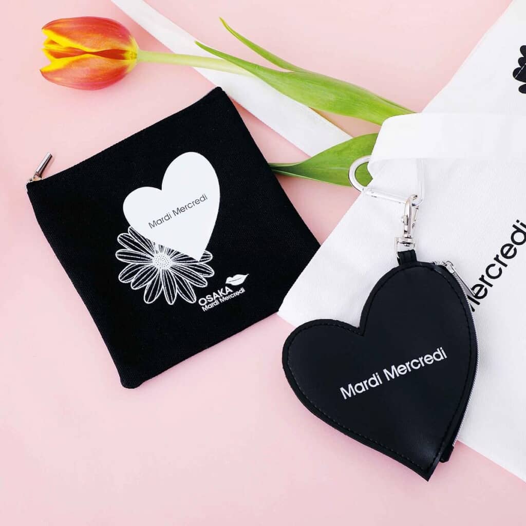 「Mardi Mercredi（マルディメクルディ）のハートポーチチャーム＆フラットポーチ