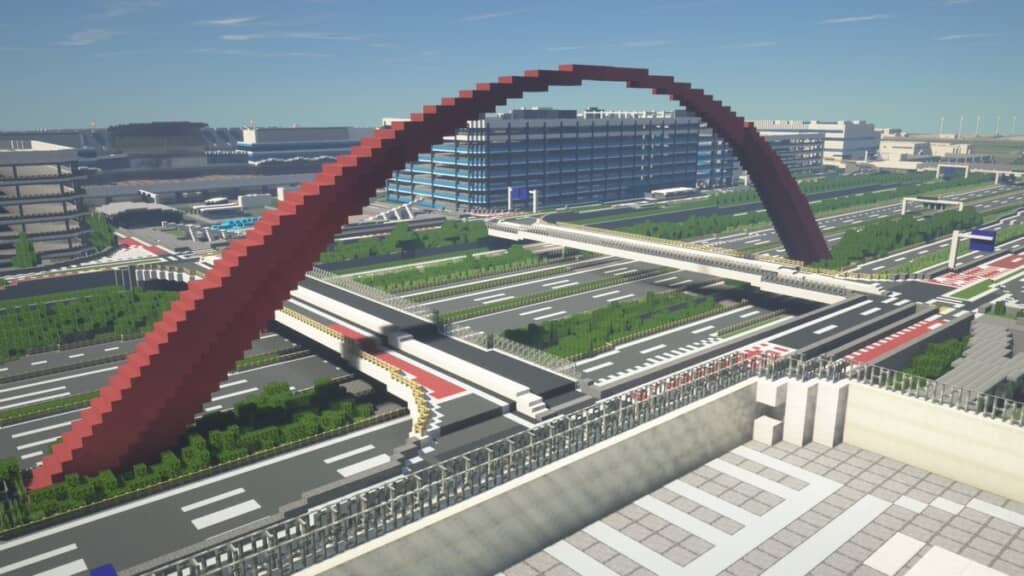 Minecraftで再現した羽田スカイアーチ