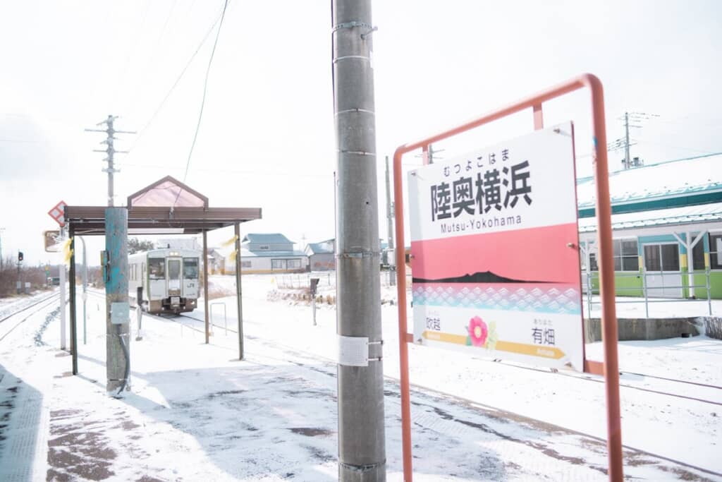 青森県にある「陸奥横浜駅」のホーム