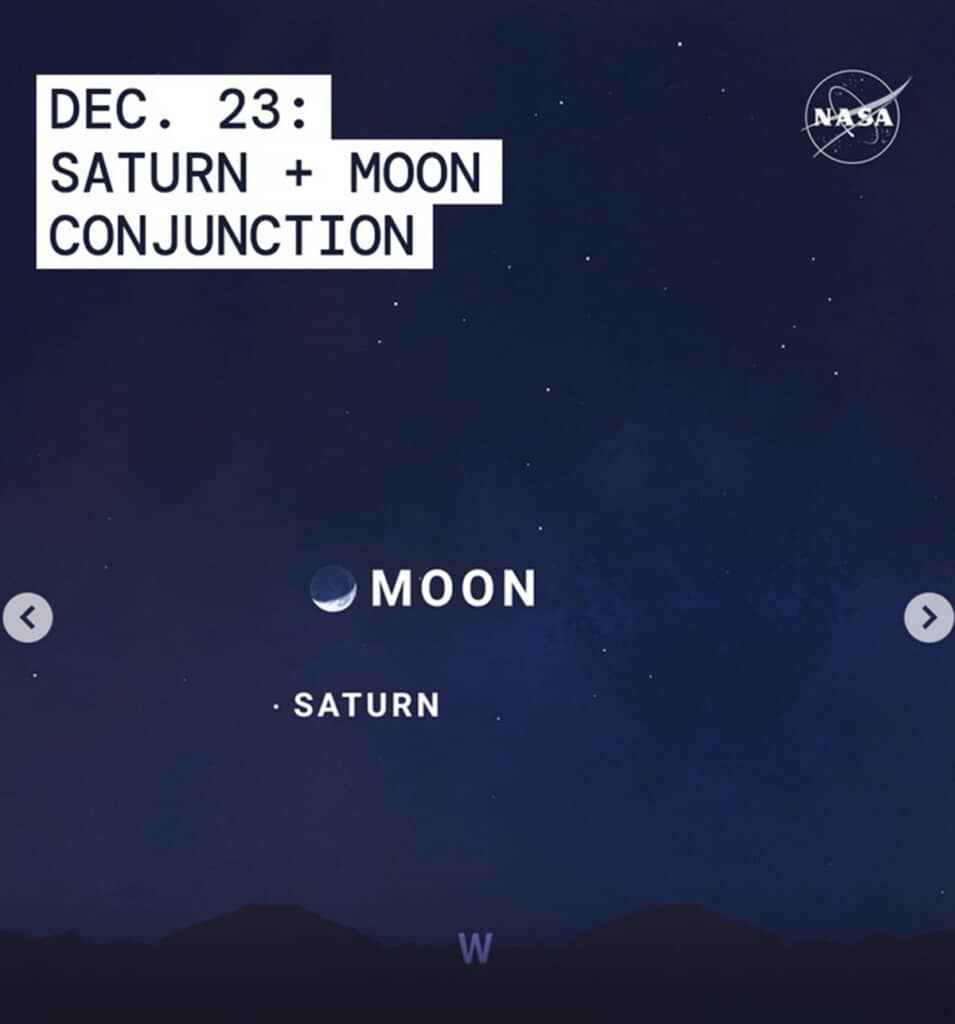 月と土星が寄り添う夜