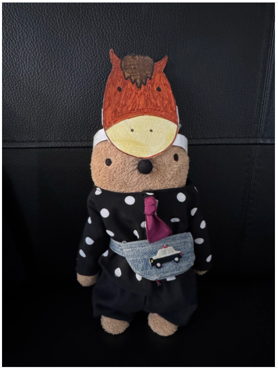 おめかしした「もぐたろう」