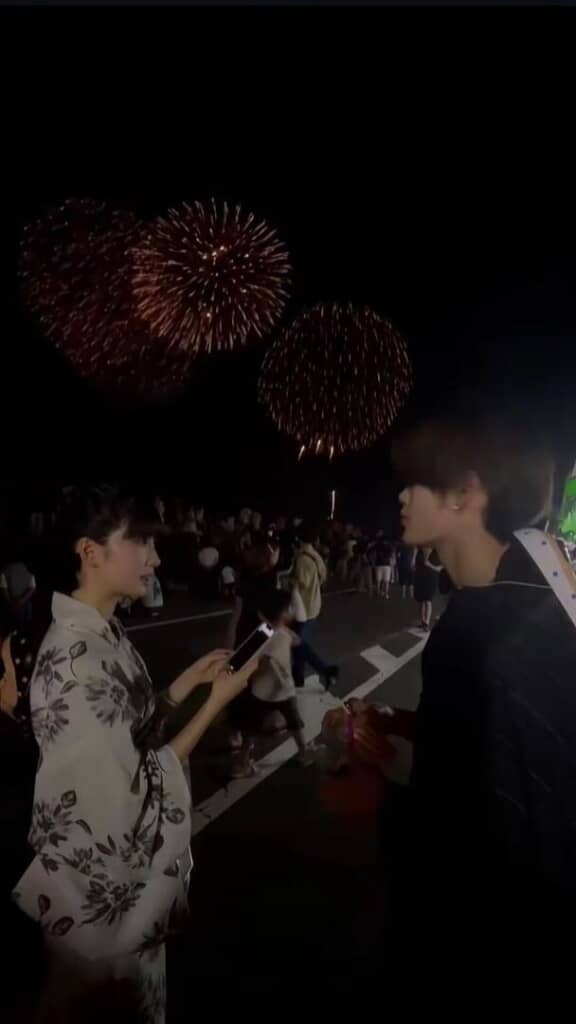 浴衣を着て花火を見に行ったことも