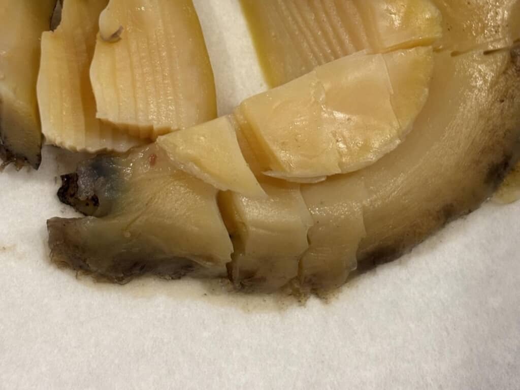 アワビの身の写真