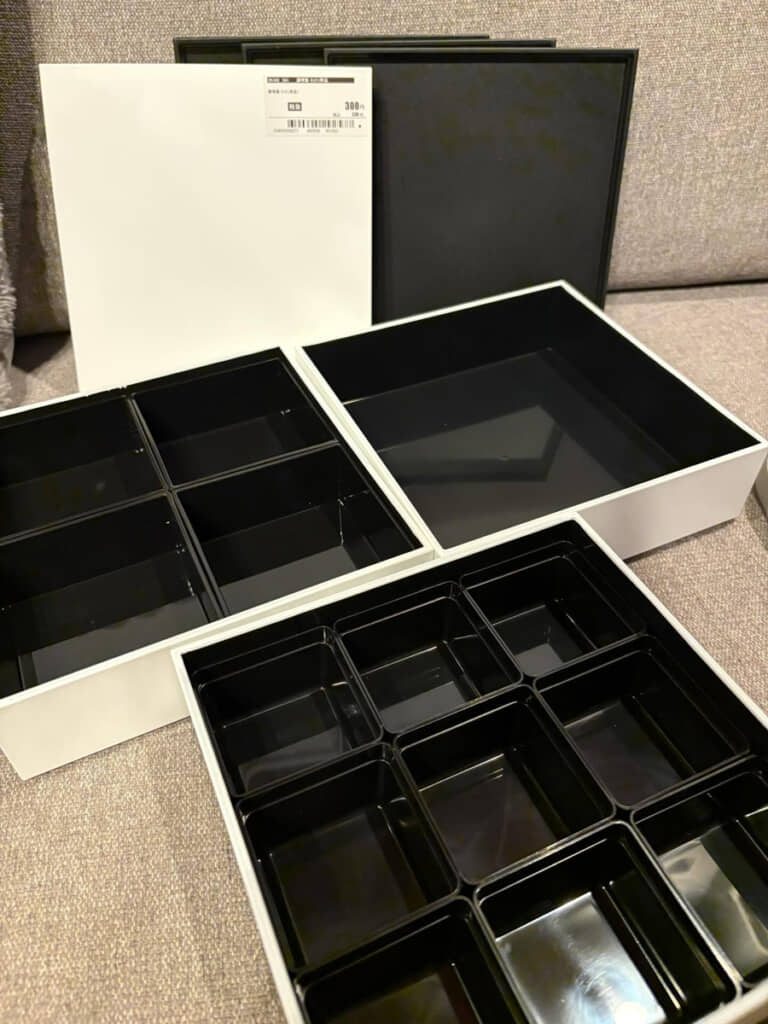 田の字や市松など、いろいろな盛り付け方ができます