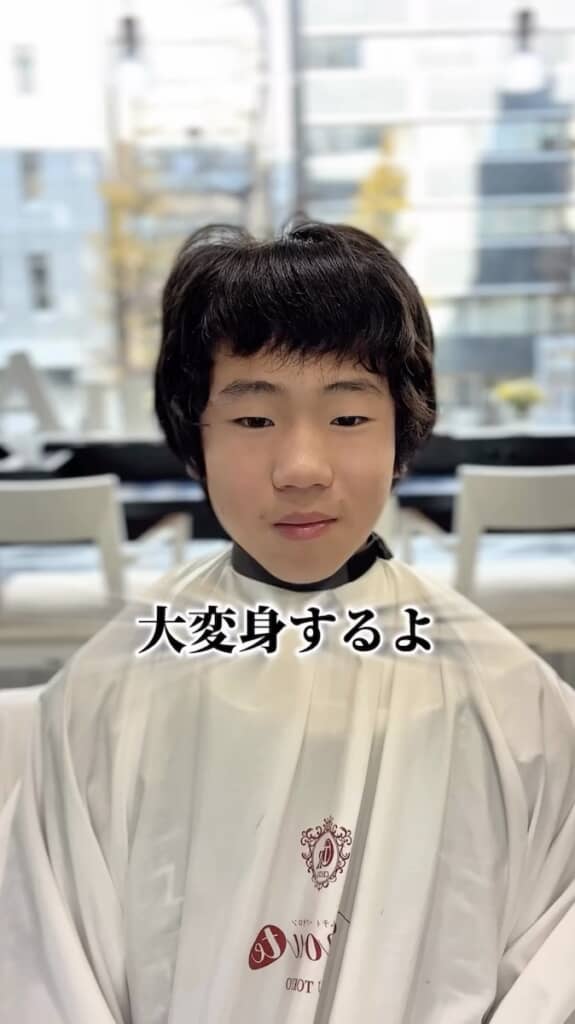 はるばる北海道から東京の横井さんの美容室を訪れた中1男子