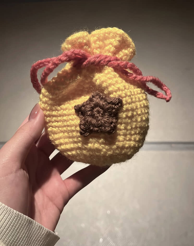 新しく作ったベル袋。前回も今回もかわいらしい