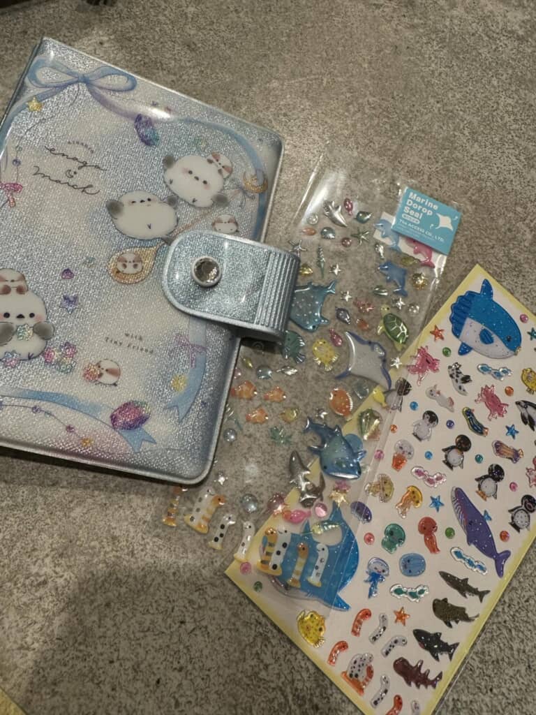 お父さんが買ってきたシール帳とシール