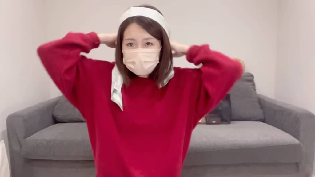 スカーフの使い方に試行錯誤するぶくろさん