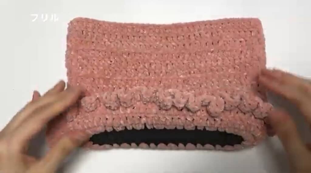 フリル1段目編み終わり