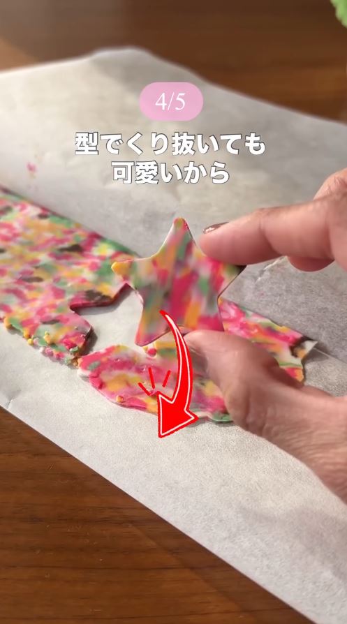 カラフルな迷彩柄っぽいチョコに