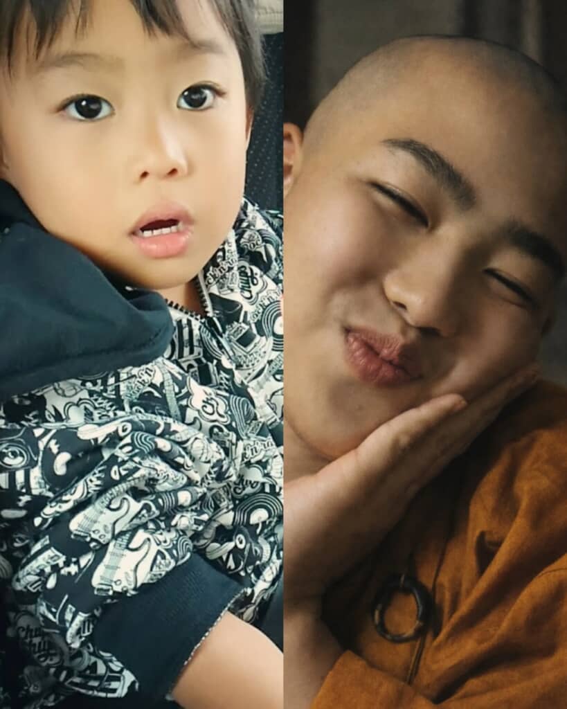 幼いころの息子くんと、現在の姿