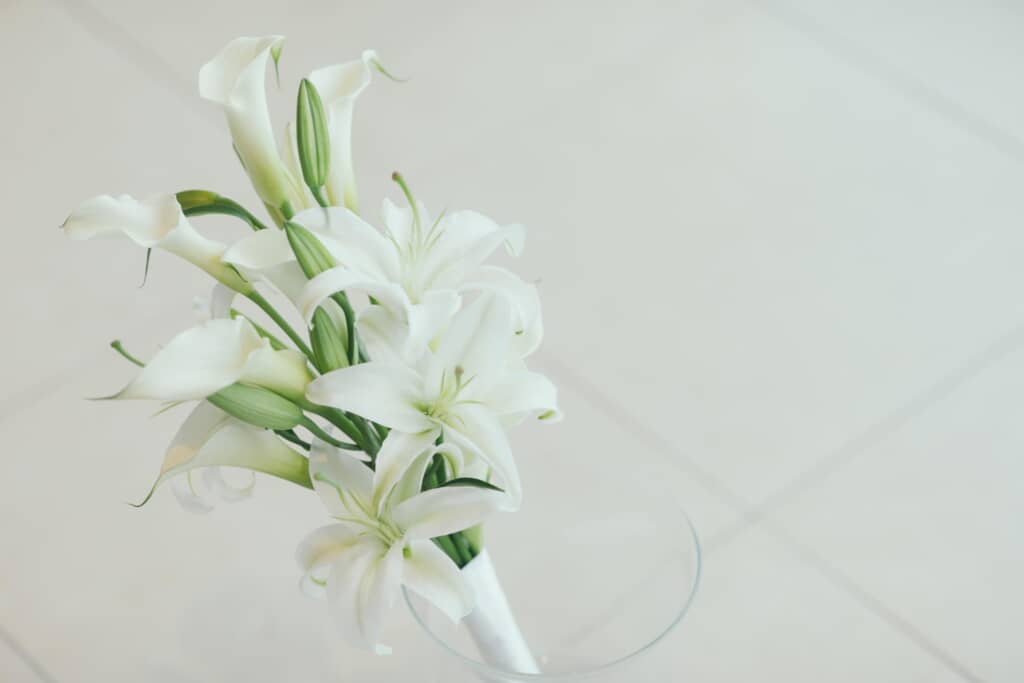 お花はメンバーのYURI（ユリ）さんにちなんだ「百合」