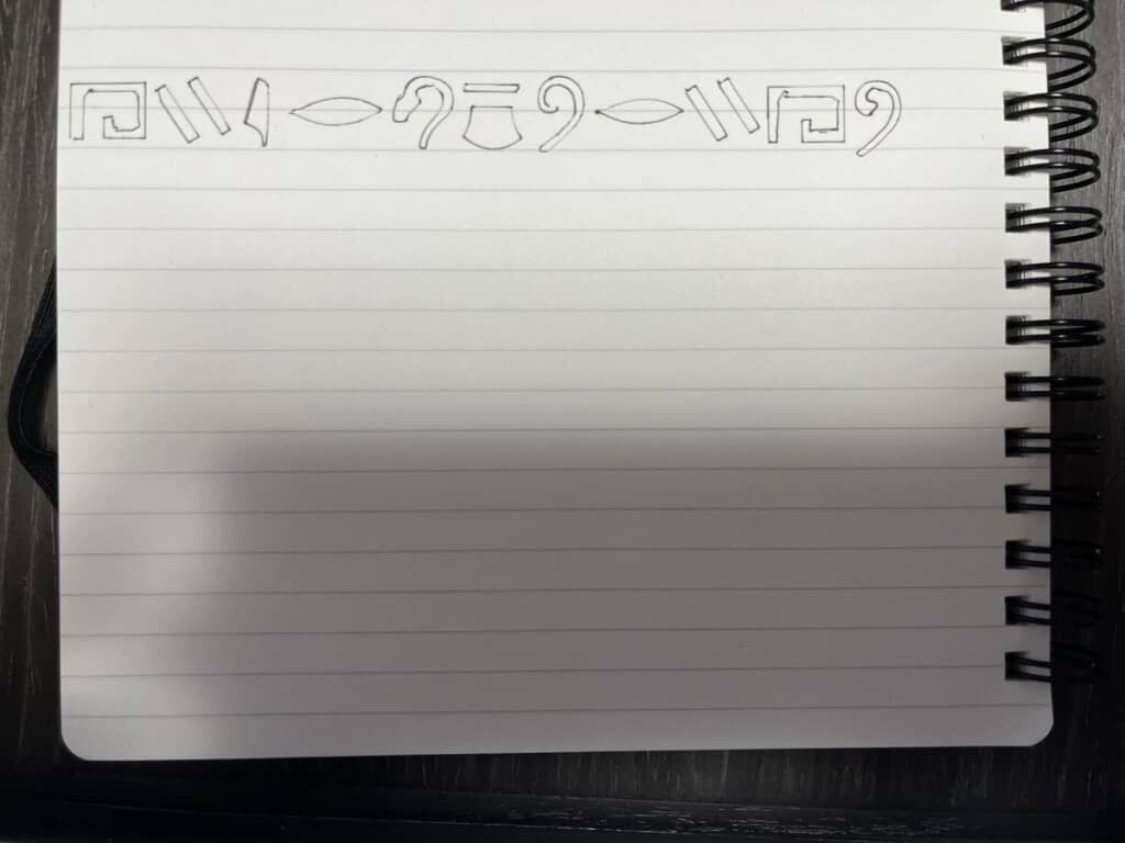 えりさんが書いた初ヒエログリフ（画像提供：えりさん／@stella_unfold）