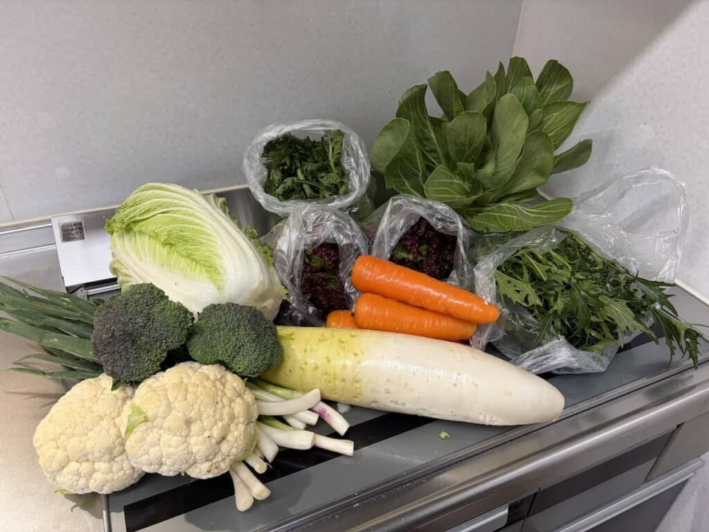 義理のお母さんから届いた、季節の野菜たち