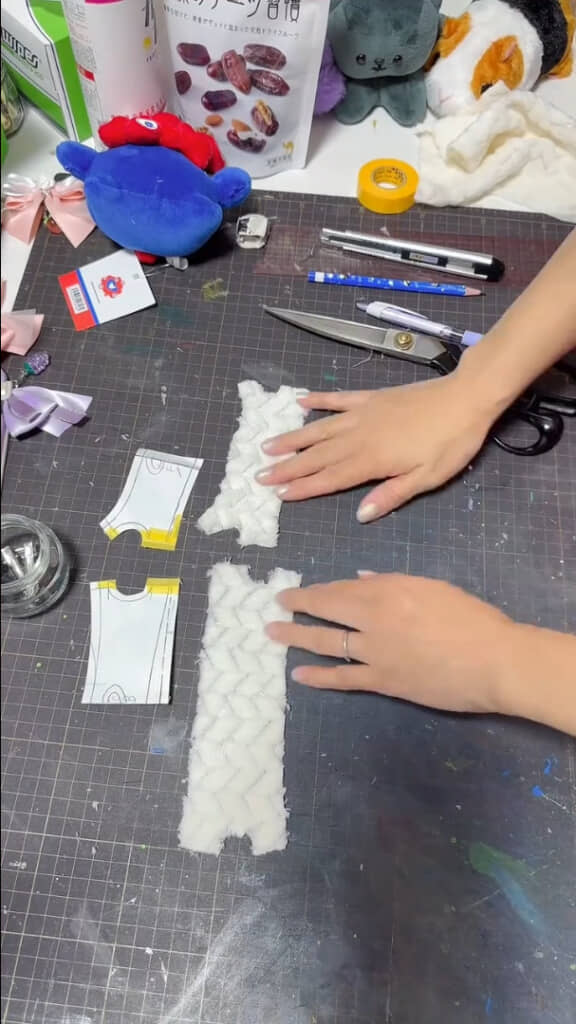 パターンから裁断した様子