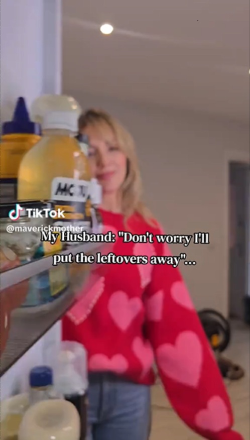冷蔵庫を開けると……／画像は「Emily」（@maverickmother）のTikTok投稿から