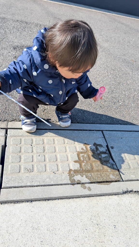 こぼれたしゃぼん玉液でした！
