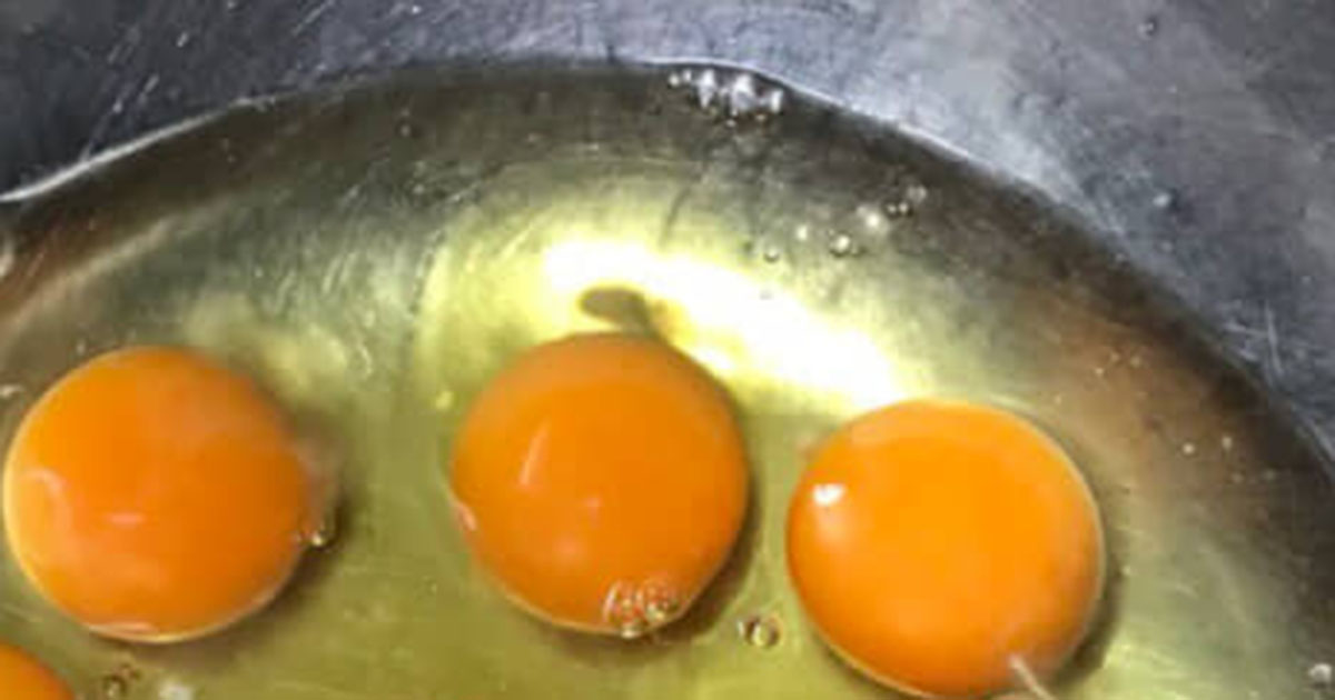 夫が割った卵を見てみると……「すごーーーーい！」　妻仰天“まさかの中身”に「そんなことあるんですね」「ウルトラレア」（1/2） | ライフスタイル ねとらぼ