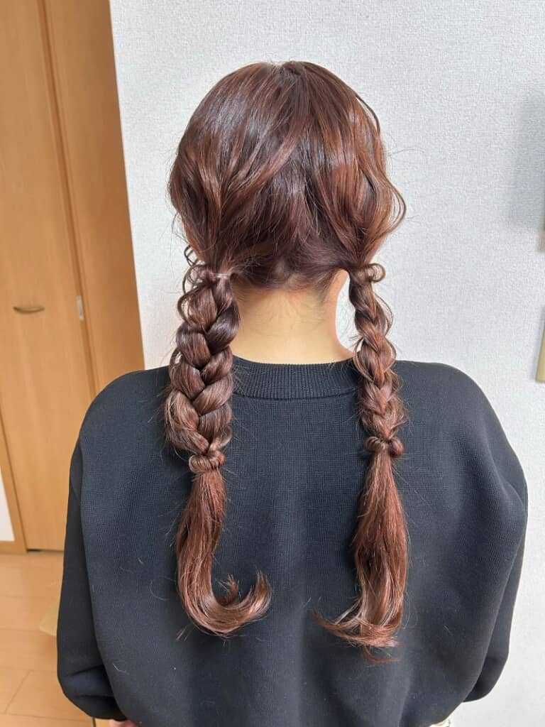 可憐な三つ編みアレンジ
