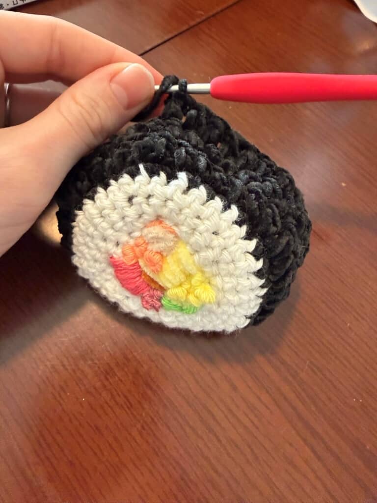 恵方巻哺乳瓶カバーの制作過程