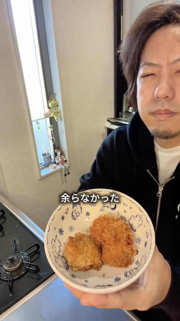 おいしくて食べすぎてしまい、翌日にはあまり残らなかったカツ