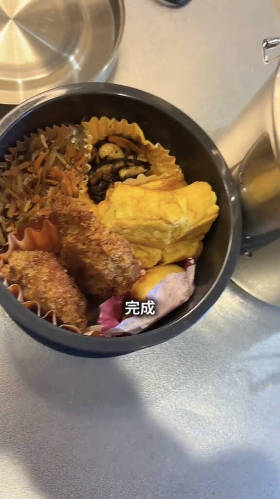 いつもどおりのおいしそうなお弁当が完成！