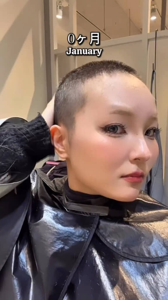 坊主にした日の様子（2025年1月撮影）