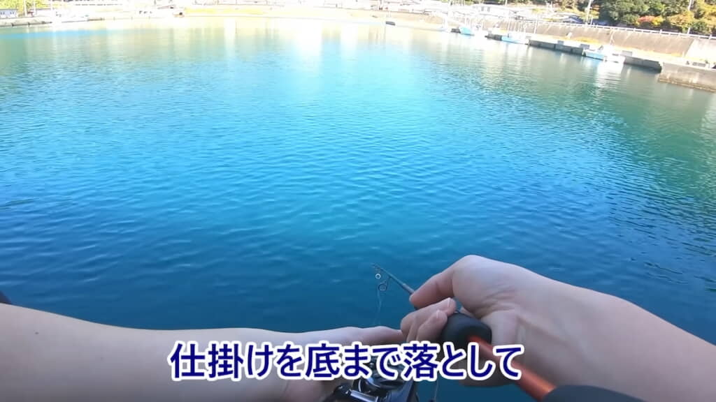 釣り方は堤防際で仕掛けを底まで落とすだけ