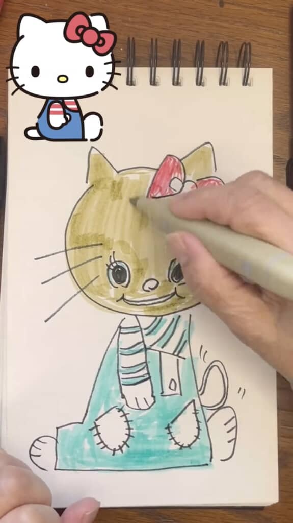 顔にも色を塗りました