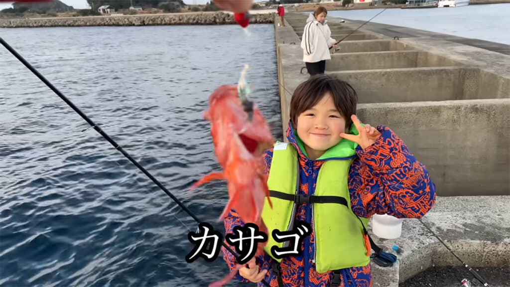 れおくんはカサゴをゲット