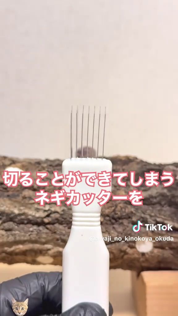 実験に使う刃が7枚あるネギカッター