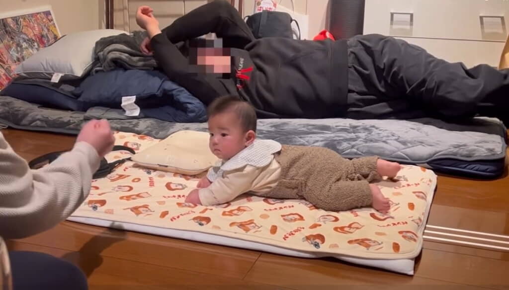 ママに応援され……