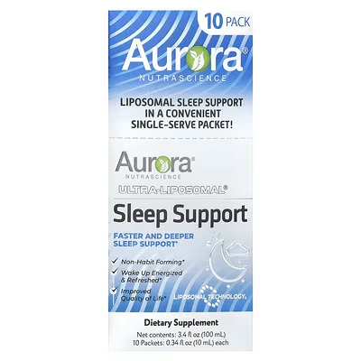 Aurora Nutrascience, Ultra-Liposomal® Sleep Support、10袋、各10ml（0.34液量オンス）
