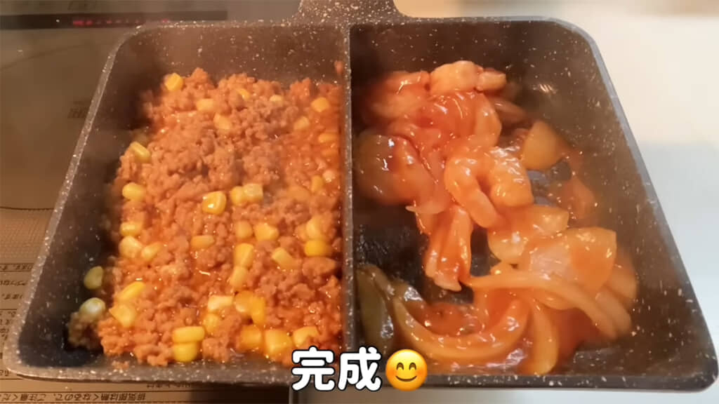 ニトリのセパレートフライパンでおかずを作って